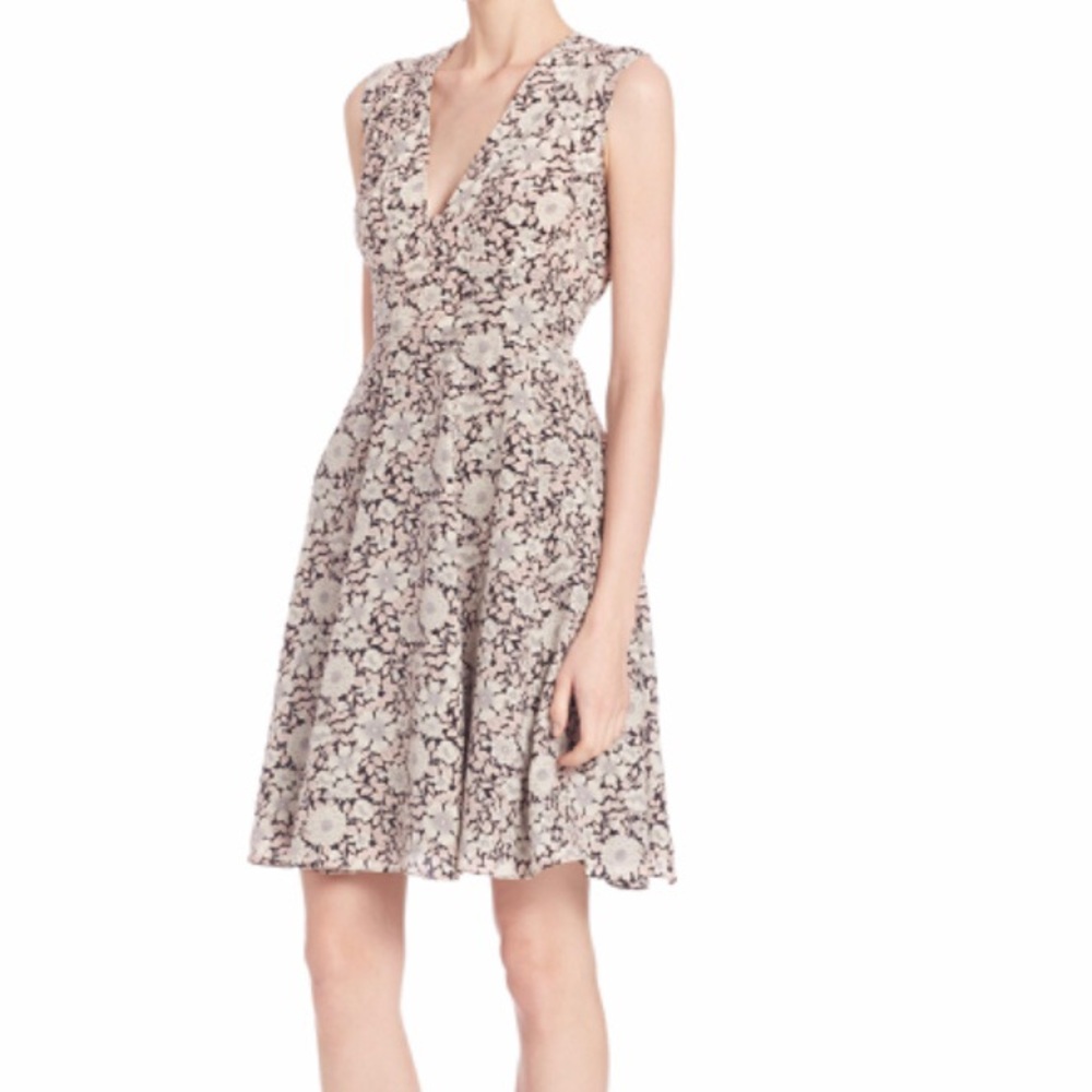 Rebecca Taylor Lindsay pink floral silk dress 🌸